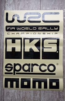 Наклейка WRC HKS sparco momo чёрная