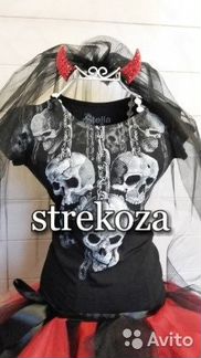 Рожки рога дьяволицы на заколках стразы