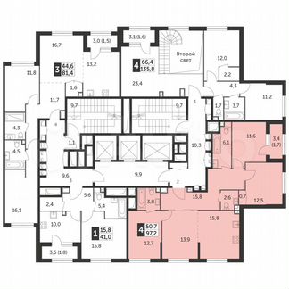 4-к квартира, 97.2 м², 38/38 эт.