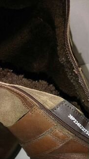 Сапоги кожаные и нубук коричневые женские Ecco