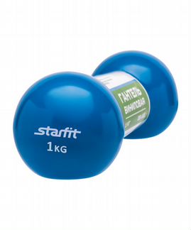 Гантель виниловая DB-102 1 кг, голубая, Starfit