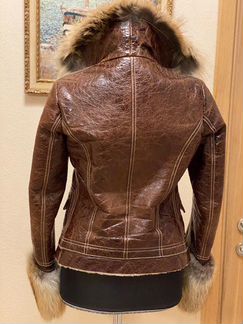 Кожаная куртка Baldinini, внутри овчина