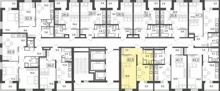 1-к квартира, 42 м², 2/25 эт.