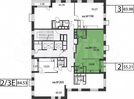 2-к квартира, 55.2 м², 16/20 эт.