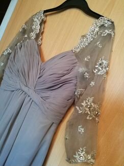 Платье длинное бежевое