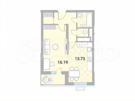 1-к квартира, 43.6 м², 10/24 эт.