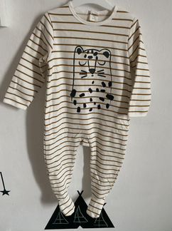 Пижама утепленная новая LaRedoute 86cм(полосатая)