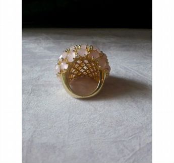 Серебряное кольцо с розовым кварцем (Испания)