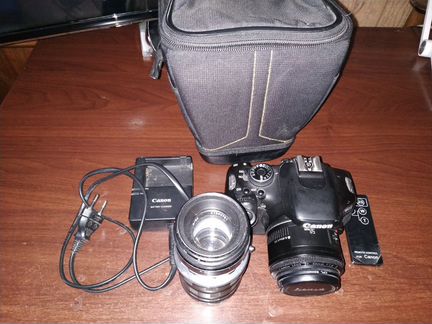 Canon 600d kit w/ 50mm 1.8., Helios 44/2, Nissin