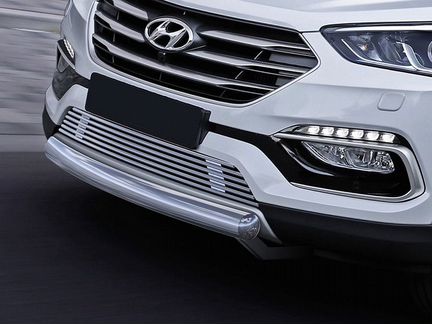 Защита бампера на Хендай Санта Фе