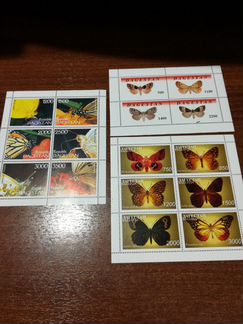 Марки бабочки Дагестан 3 набора 16 марок люкс MNH