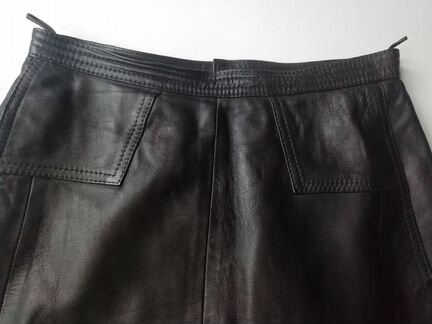 Винтажная кожаная юбка Франция р.44-46