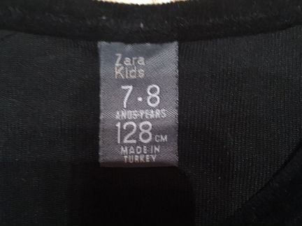 Платье для девочки Zara 128. Бархатное. Хлопок с в